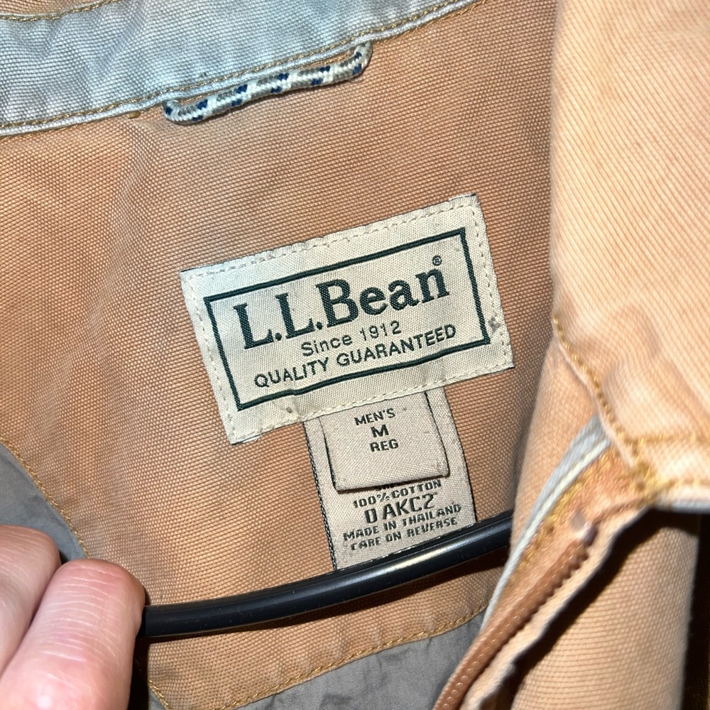 Vintage L.L. Bean Men's Beige Canvas Cotton Jacket Size Medium - Picture 2 of 3